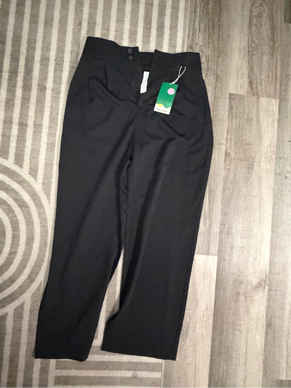 HALARA Black High-Rise Tailored Trousers